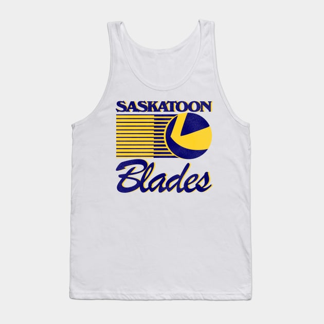 Defunct Saskatoon Blades Hockey Team Tank Top by Defunctland